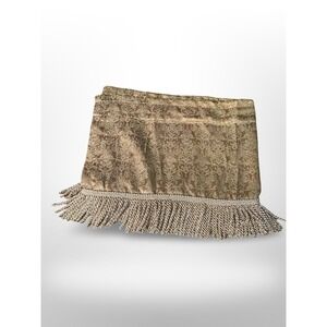JCP Home Jacquard Valance Valance Fringe‎ Brown Damask Window Treatment 80x16